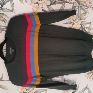 ModCloth Vintage Retro Striped Green Sweater Trendy Cute